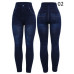 New Womens Stretchy Thick Denim Print Denim Look Ripped Skinny Jeggings Legging 