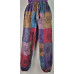 S-5XL Patchwork Cotton Trousers Hippy Boho Yoga Pants Wide Festival Casual HT21