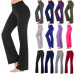 Flare Wide Leg Leggings Women High Waist Foldover Yoga Pants Bootcut Fitness Gym