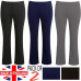 2 PACK WOMENS BOOTLEG TROUSERS STRETCH LADIES SOFT RIBBED PULL ON PANTS BOTTOMS