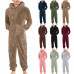 Men's One-piece Pajama Coral Fleece Jumpsuit Sleepwear Hooded Zipper Pocket