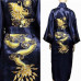 Bathrobe Men Satin Silk Robe Embroidery Dragon Kimono Sleepwear Fashion Style