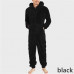 Men's One-piece Pajama Coral Fleece Jumpsuit Sleepwear Hooded Zipper Pocket