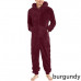 Men's One-piece Pajama Coral Fleece Jumpsuit Sleepwear Hooded Zipper Pocket