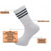 Mens Sports Crew Socks 5 Pairs Running Gym Walking White Black Stripped 6-11