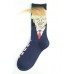 President Donald Trump Navy Socks with 3D Fake Hair - Funny New