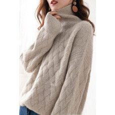 Autumn and Winter High Collar Cashmere Sweater Women's Base Wool Sweater