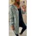 Womens Ladies Chunky Cable Knitted Oversized Longline Hooded Cardigan Cape Top