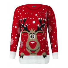 Ladies Womens Girls Xmas Christmas Novelty Jumper Sweater Rudolph Top Plus 8-24